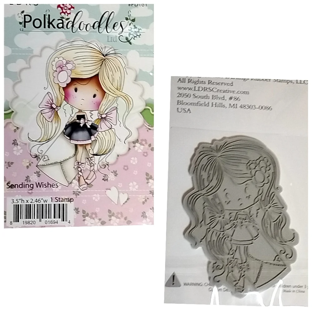 L•D•S•R Polkadoodles Rubber Stamps 3-Pc Collection Set NWT.